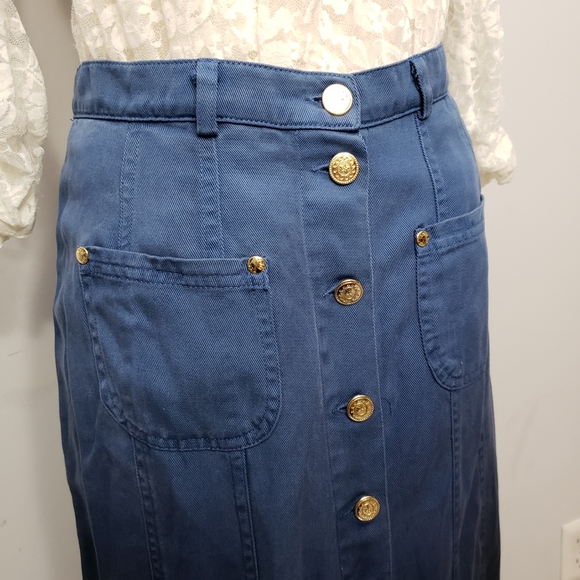 VINTAGE JEVNS votre nom ombre midi button skirt - Picture 6 of 7
